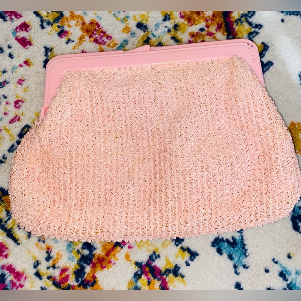 PINK VINTAGE CARPET BAGS OF AMERICA CLUTCH